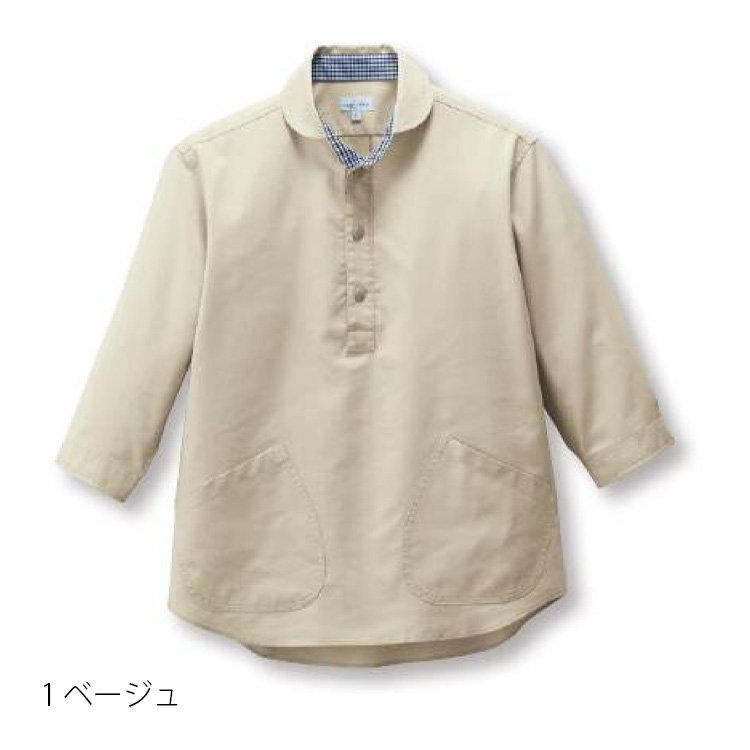 プルオーバー七分袖シャツ