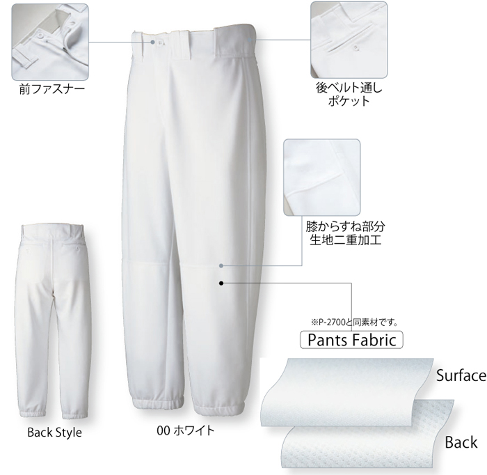 ◆ベーシックベースボールパンツ【ドライ料金】